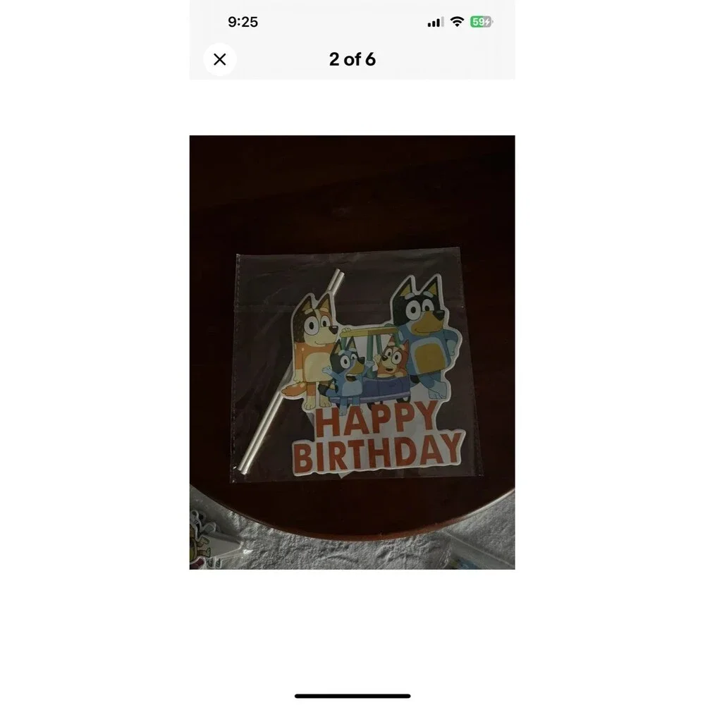 Blue Dog Birthday Party 24 Pc Cupcake Toppers Cake Topper Tablecloth Balloons